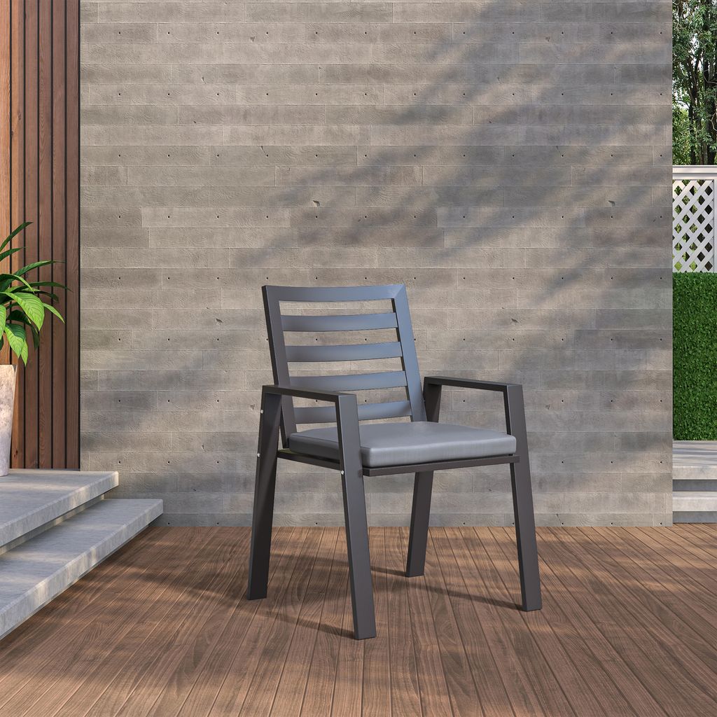 Agnes Patio Aluminum Dining Armchair - Set of 2