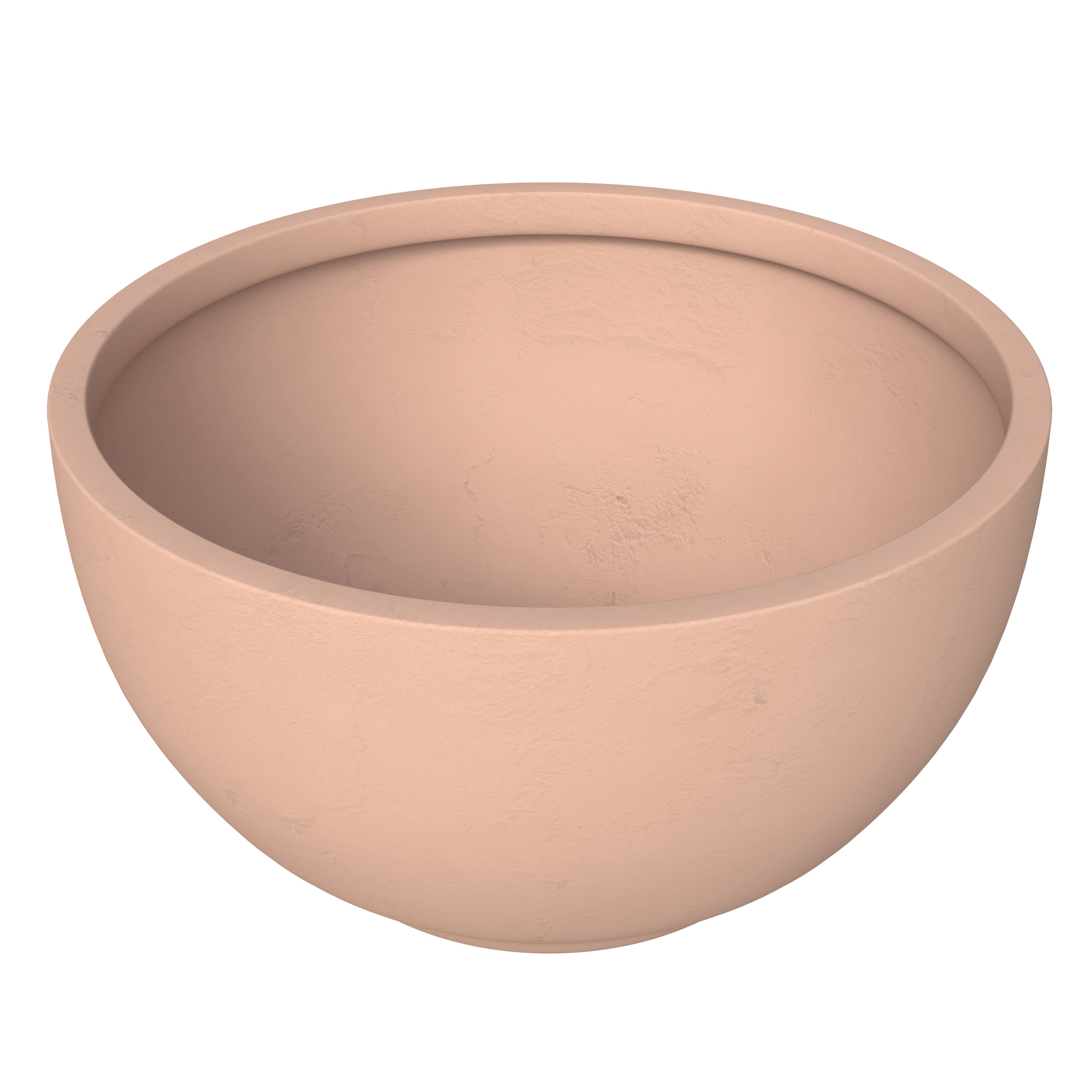 Grove Series Hemisphere Poly Clay Planter in Aged Concrete 12.4 Dia, 7.1 High