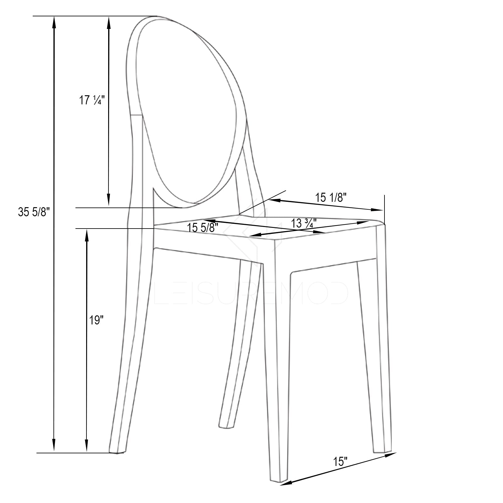 Harry Acrylic Modern Chair - Set of 4