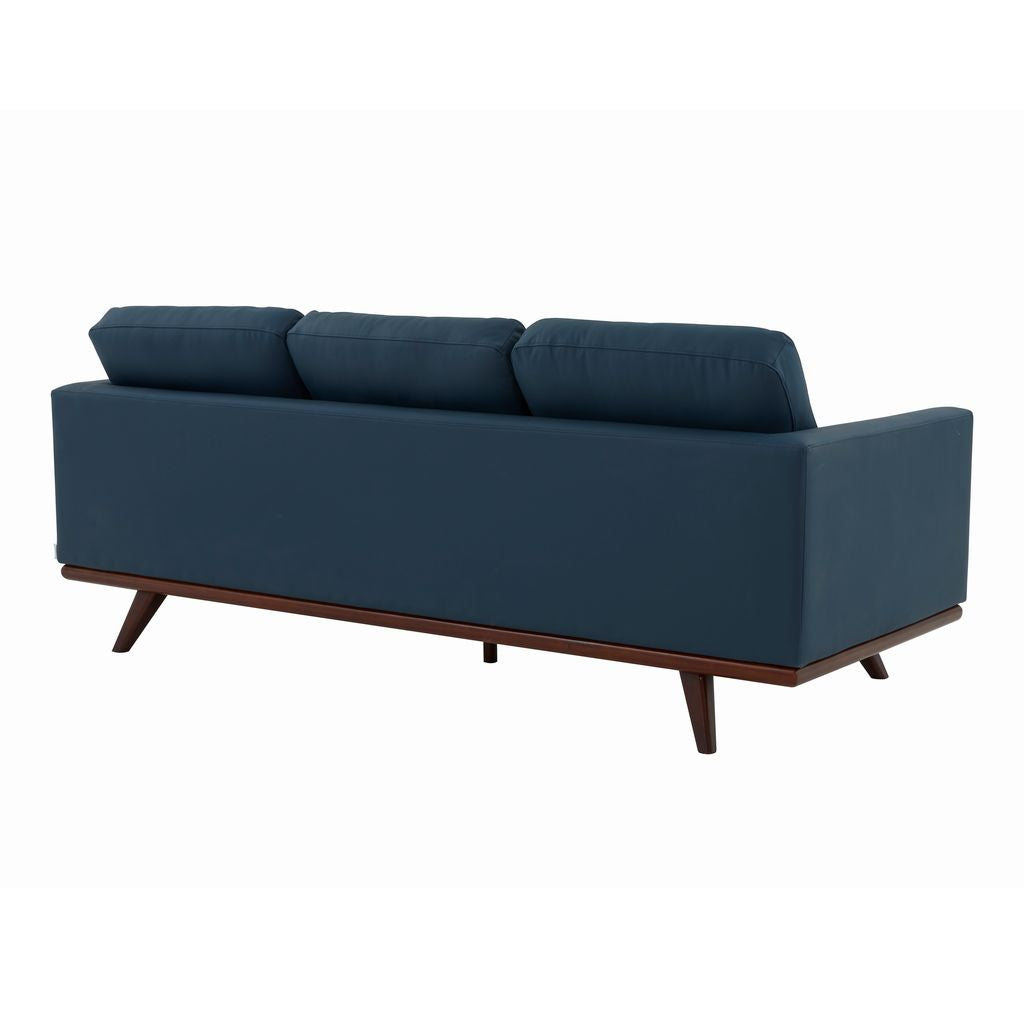 Edvin Leather Sofa - Birch Wood Base