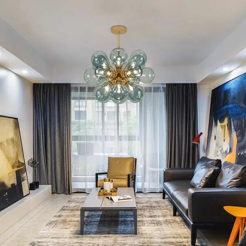 Glass Bubble Ceiling Light Pink & Blue & White