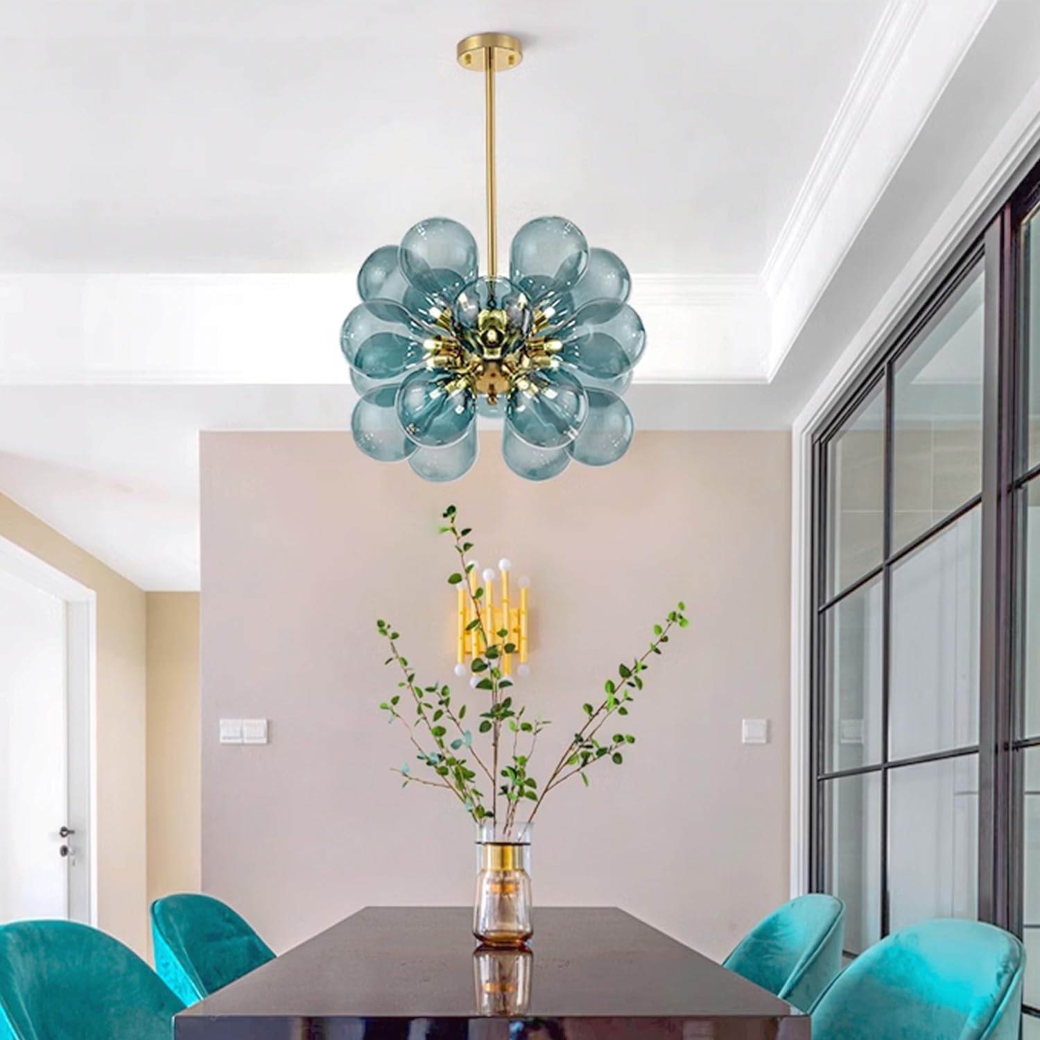 Glass Bubble Ceiling Light Pink & Blue & White