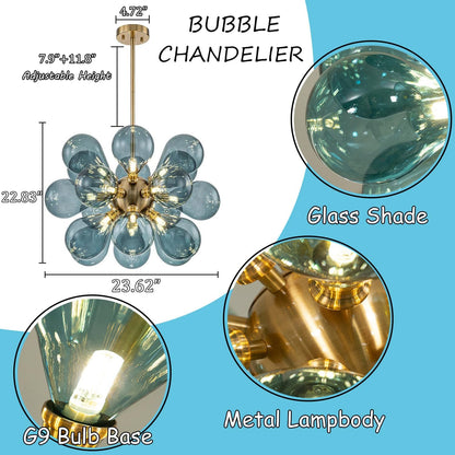 Glass Bubble Ceiling Light Pink & Blue & White