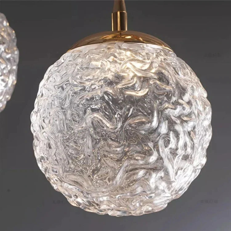 Gold Bubble Glass Pendant Light - Flush Mount Chandelier
