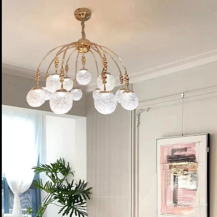 Gold Bubble Glass Pendant Light - Flush Mount Chandelier