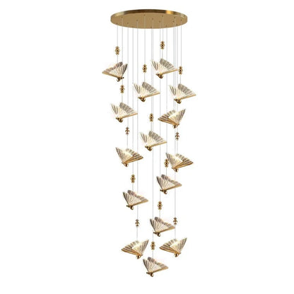 Gold Butterfly Led Chandelier for Staircase&Foyer&Living Room