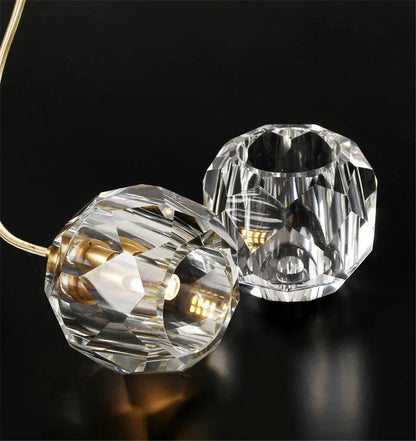 Gold Crystal Ball Chandelier for High Ceiling & Staircase