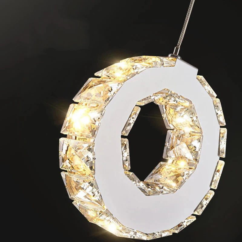 Gold Crystal Spiral Chandelier for Staircase Foyer