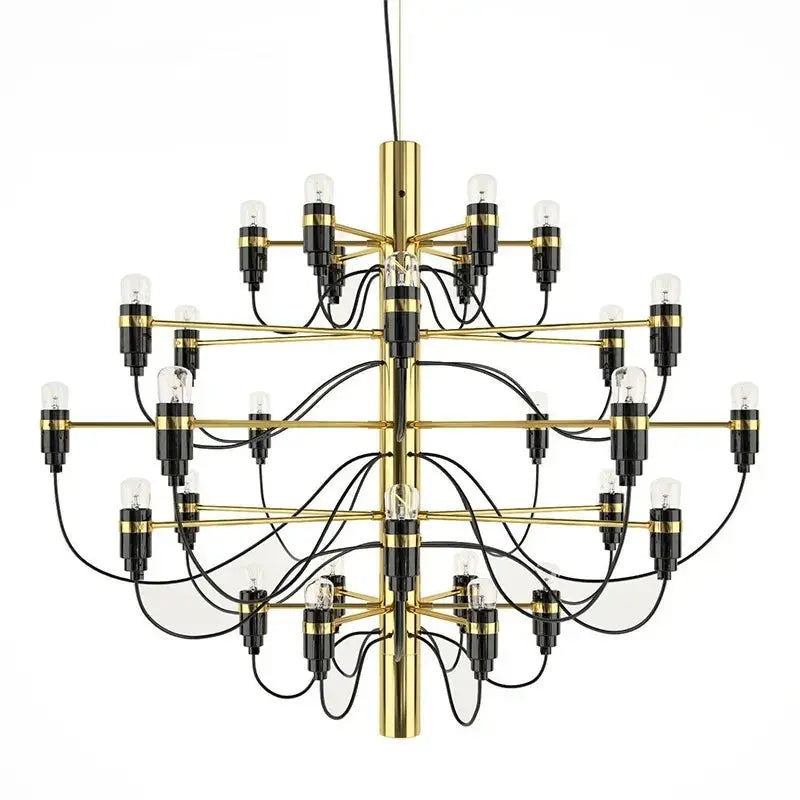 Gino Sarfatti Style Led Pendant Chandelier Black/Silver/Gold