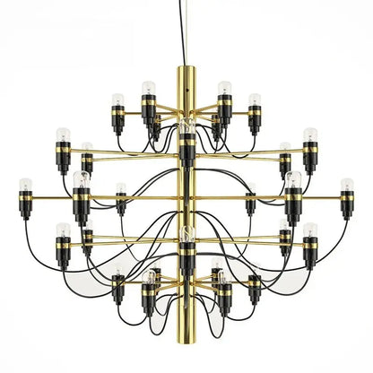 Gino Sarfatti Style Led Pendant Chandelier Black/Silver/Gold