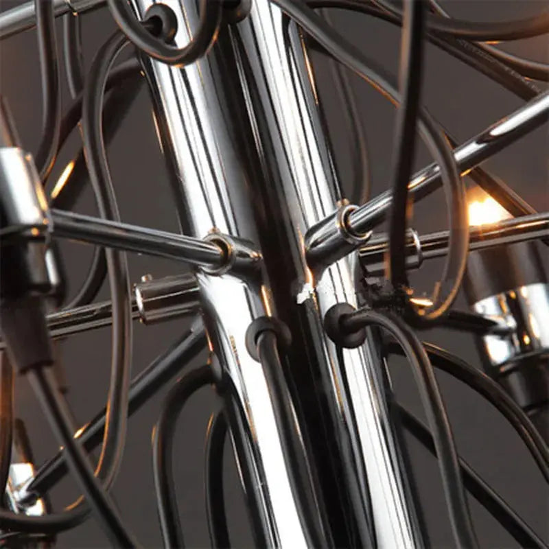 Gino Sarfatti Style Led Pendant Chandelier Black/Silver/Gold