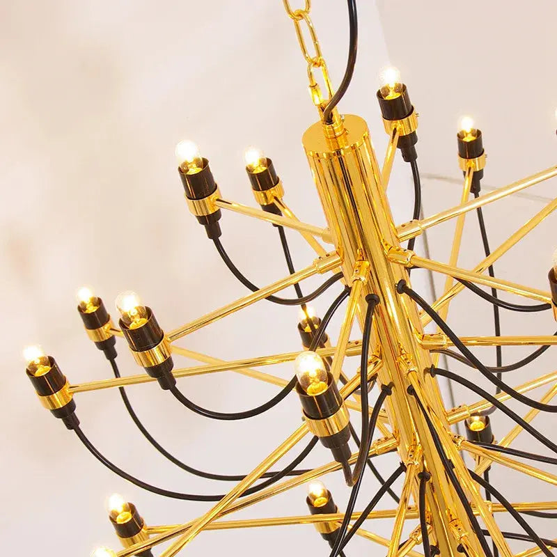 Gino Sarfatti Style Led Pendant Chandelier Black/Silver/Gold