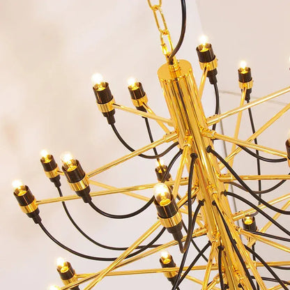 Gino Sarfatti Style Led Pendant Chandelier Black/Silver/Gold