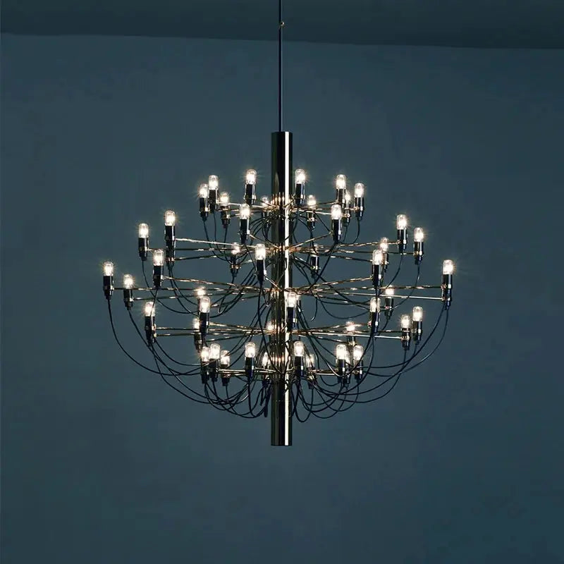 Gino Sarfatti Style Led Pendant Chandelier Black/Silver/Gold