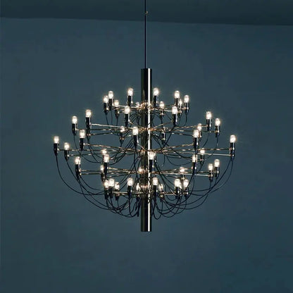 Gino Sarfatti Style Led Pendant Chandelier Black/Silver/Gold