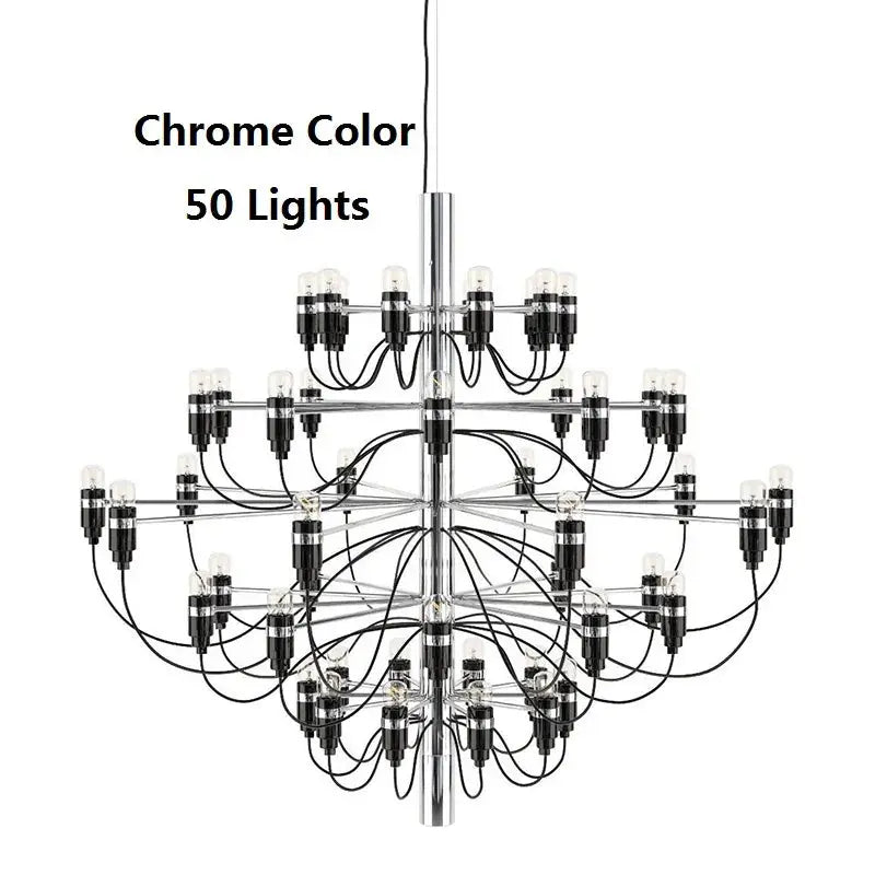 Gino Sarfatti Style Led Pendant Chandelier Black/Silver/Gold