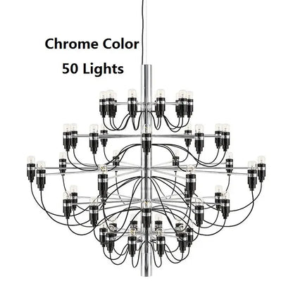 Gino Sarfatti Style Led Pendant Chandelier Black/Silver/Gold