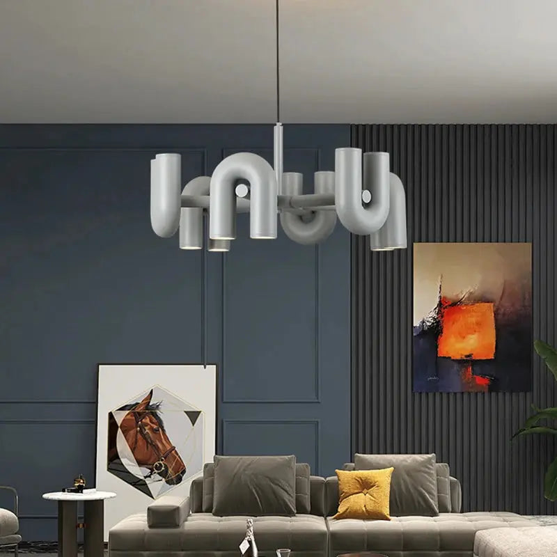 Art Decor Style U Shaped Chandelier Black/Orange/Blue/Grey