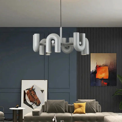Art Decor Style U Shaped Chandelier Black/Orange/Blue/Grey