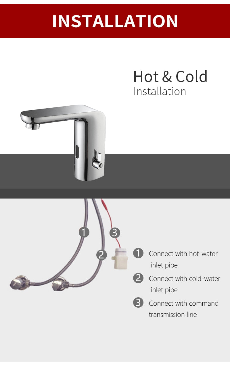 Hot & Cold Touchless Bathroom Faucet