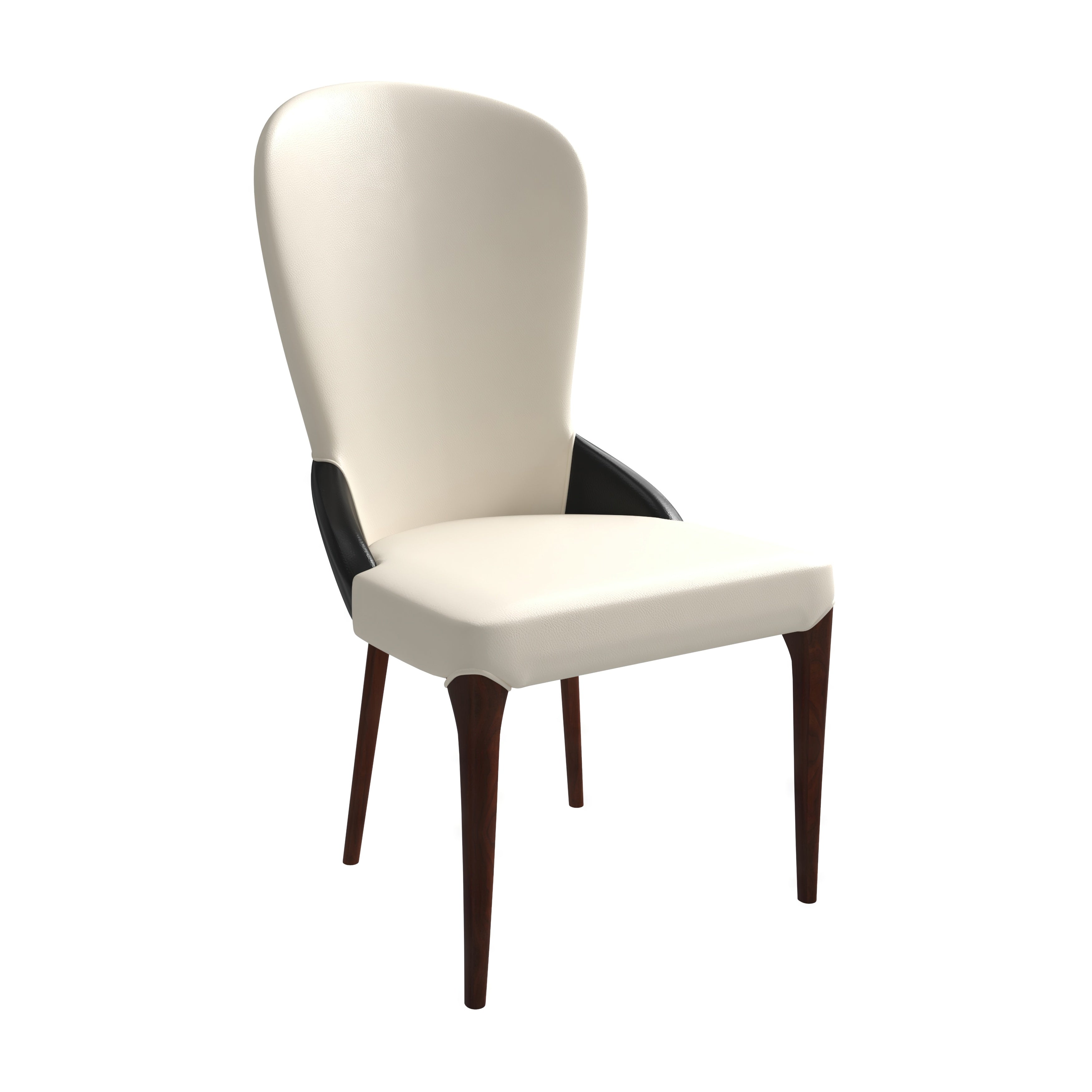 Havana Collection Modern Wooden Dining Chair in Black/White