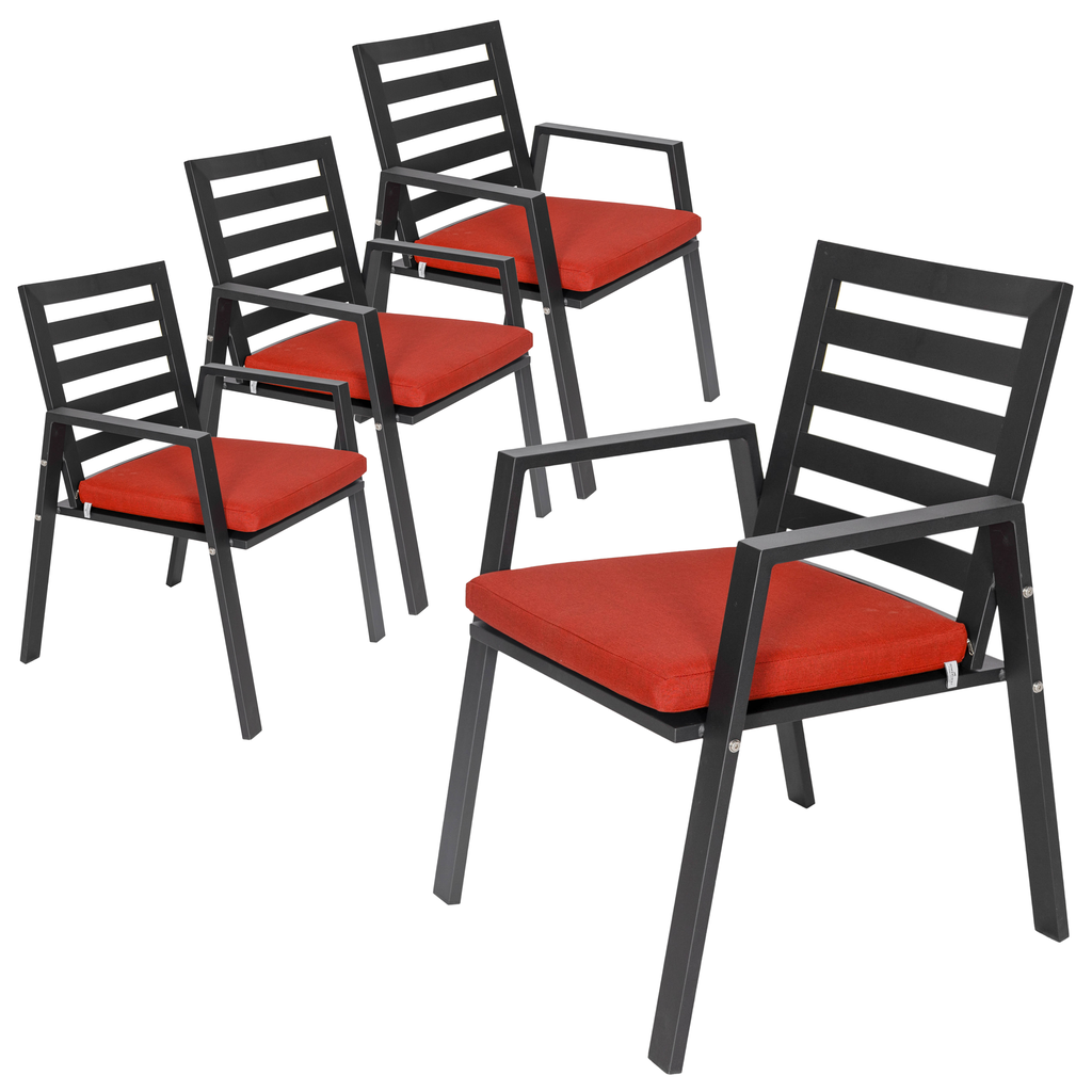 Agnes Patio Aluminum Dining Armchair - Set of 4