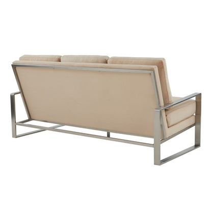 Emil Velvet Sofa - Silver Frame