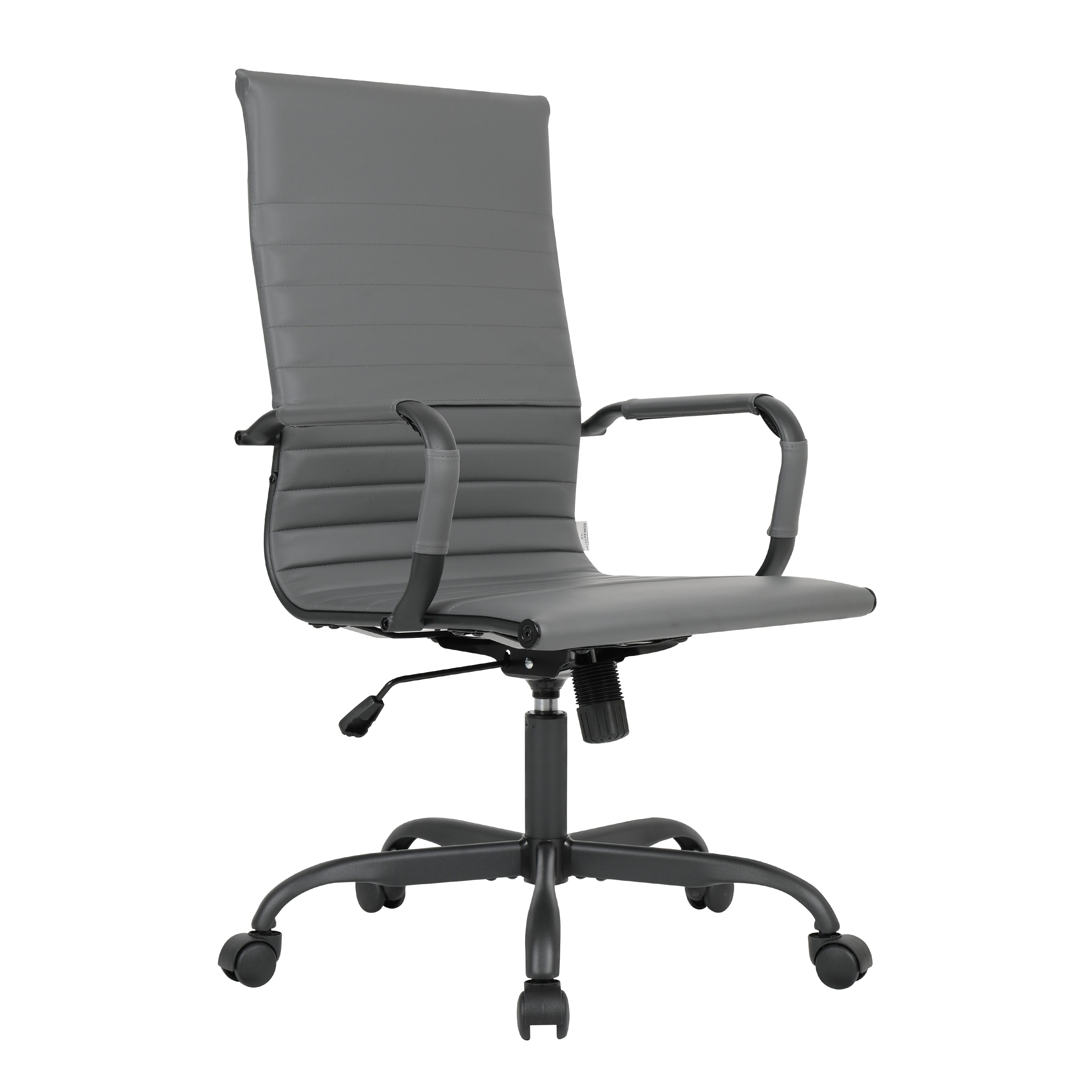 Harris Leather Home High-Back Office Chair in Black