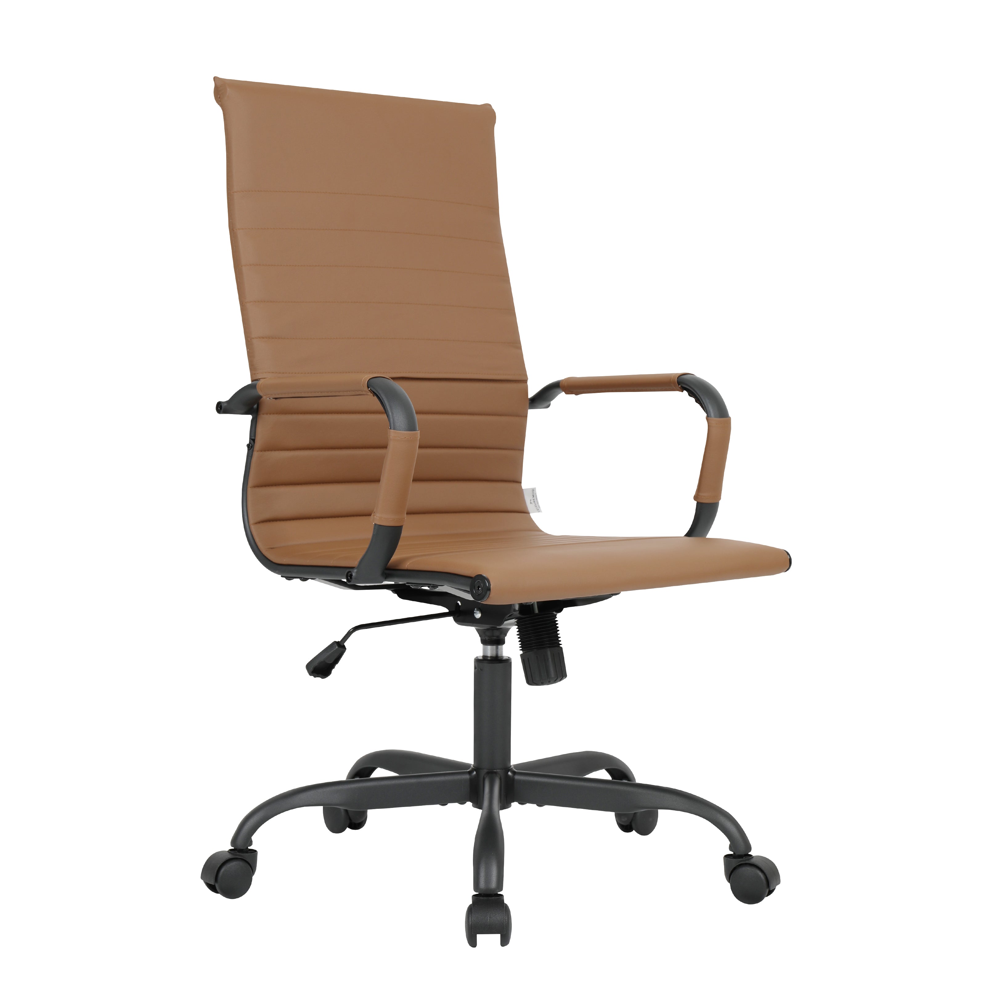 Harris Leather Home High-Back Office Chair in Black