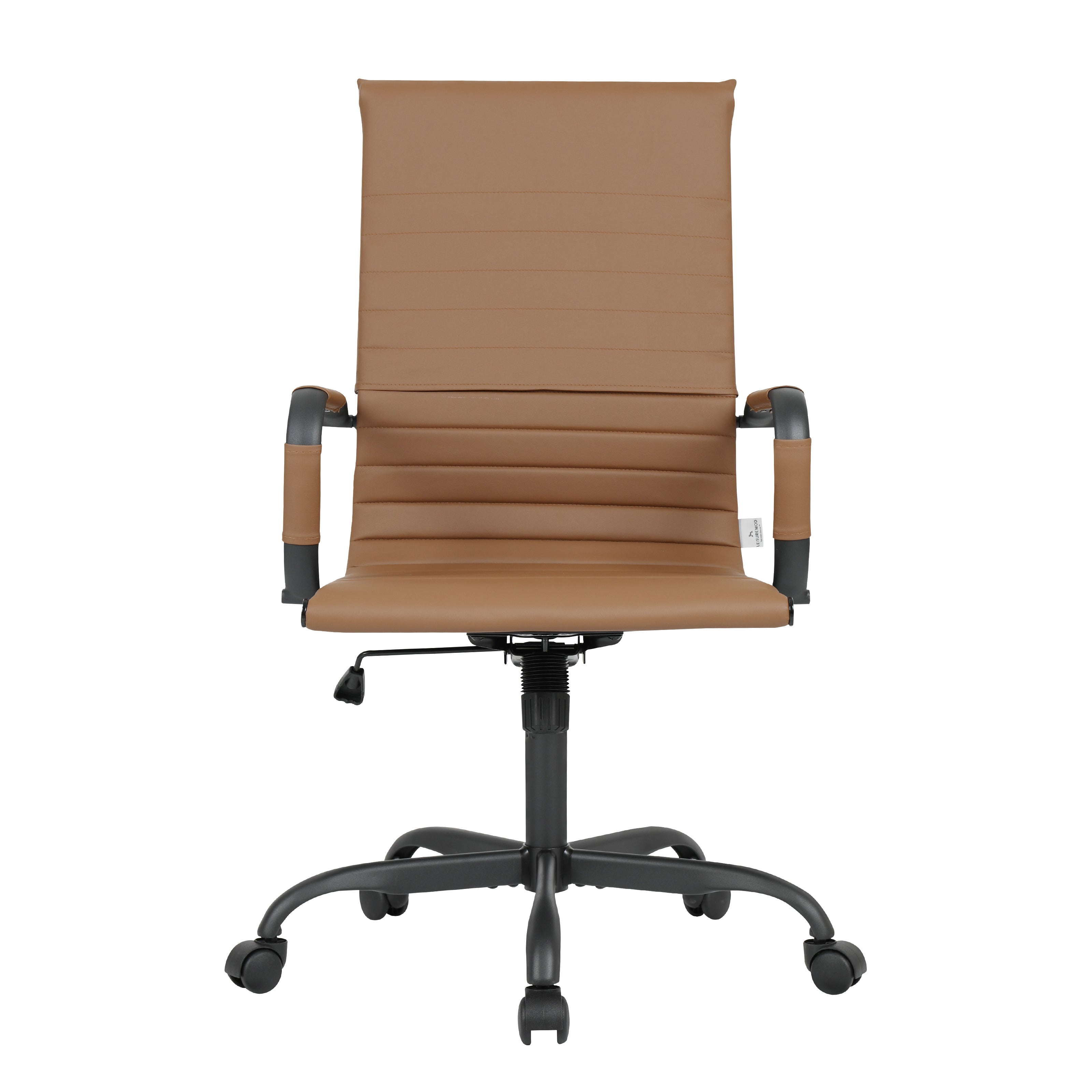 Harris Leather Home High-Back Office Chair in Black