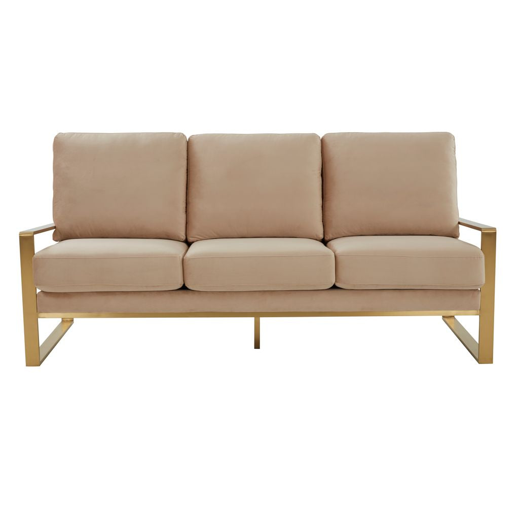 Emil Velvet Sofa - Gold Frame