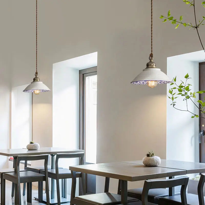 Handmade White Ceramic Pendant Light