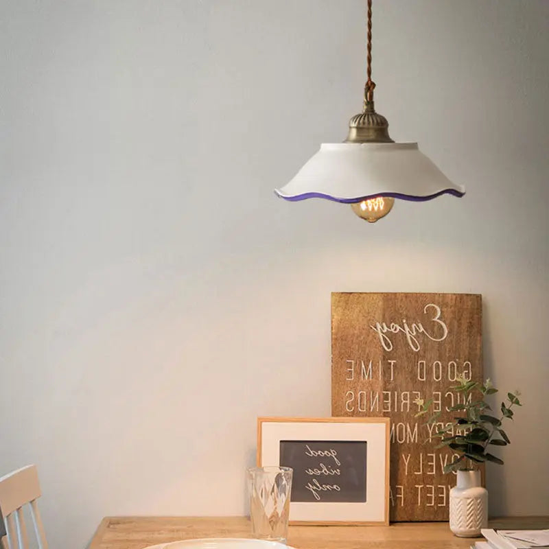 Handmade White Ceramic Pendant Light
