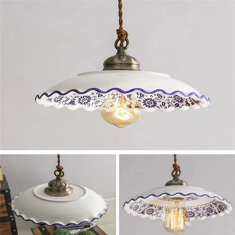 Handmade White Ceramic Pendant Light