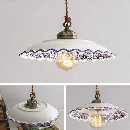 Handmade White Ceramic Pendant Light