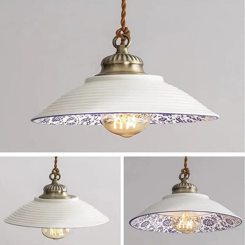 Handmade White Ceramic Pendant Light