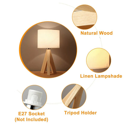 Modern Wooden Bedside Lamp