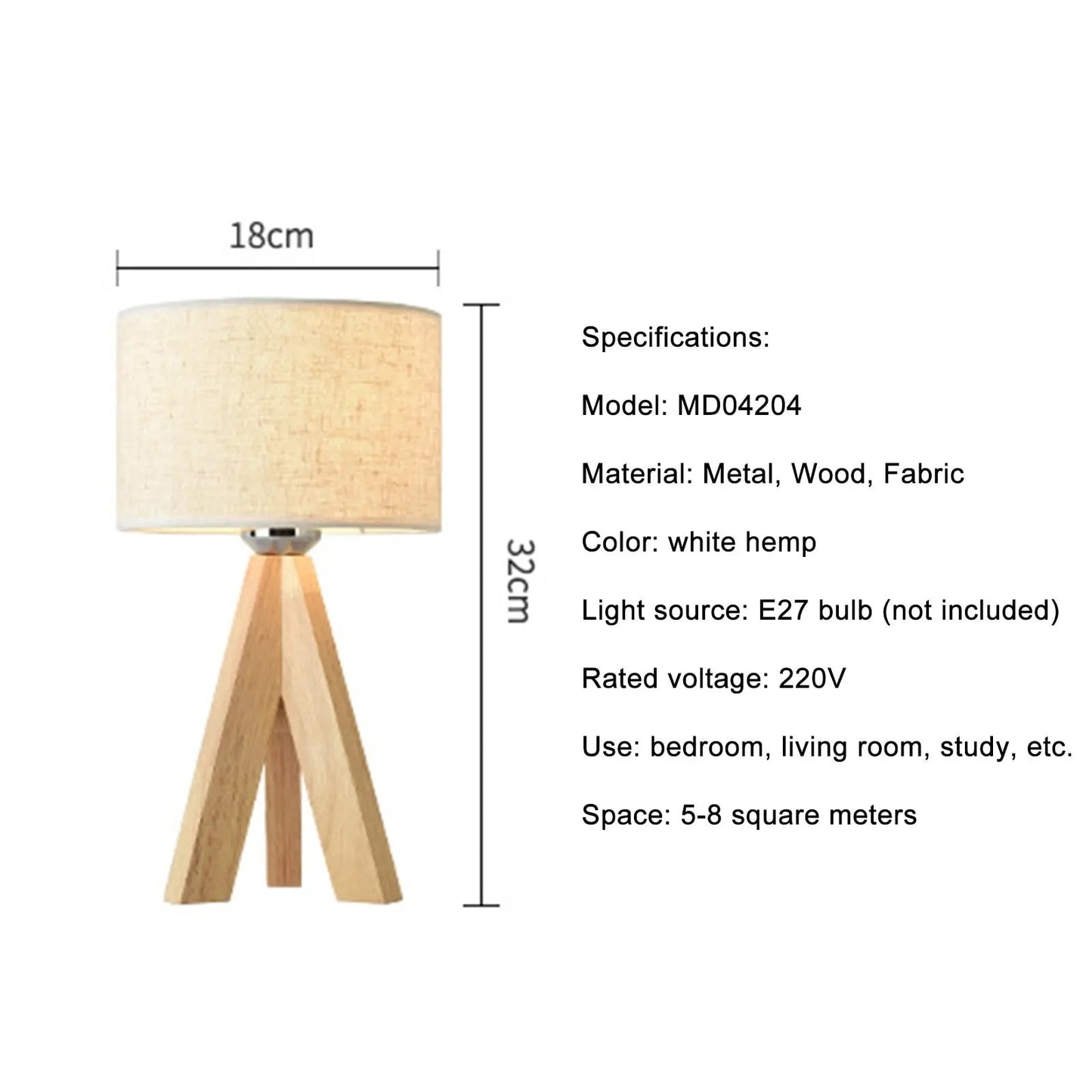 Modern Wooden Bedside Lamp