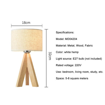 Modern Wooden Bedside Lamp