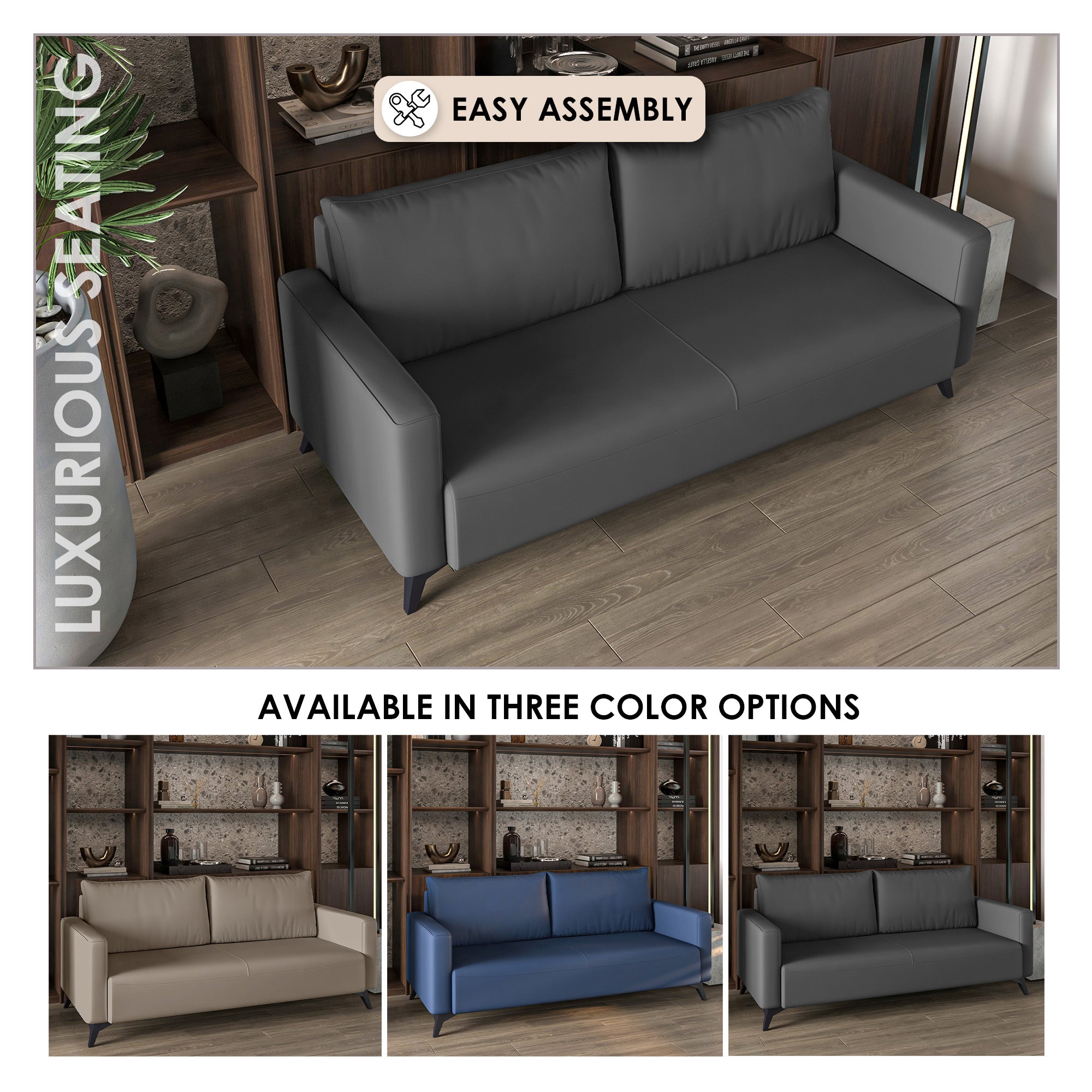 Inno Collection Three Seater Sofa In Grey