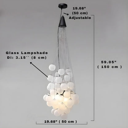 Classic White Glass Bubble Pendant Ceiling Fixture