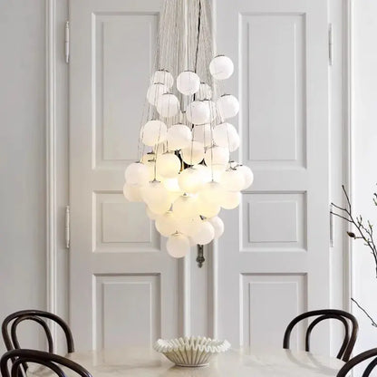 Indoor White Glass Bubble Pendant Ceiling Fixture