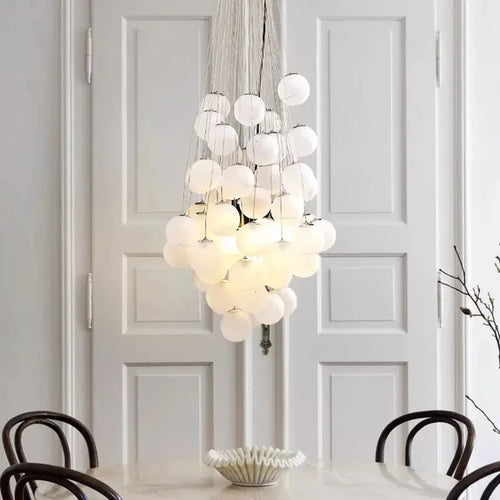 Indoor White Glass Bubble Pendant Ceiling Fixture