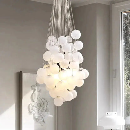 Classic White Glass Bubble Pendant Ceiling Fixture