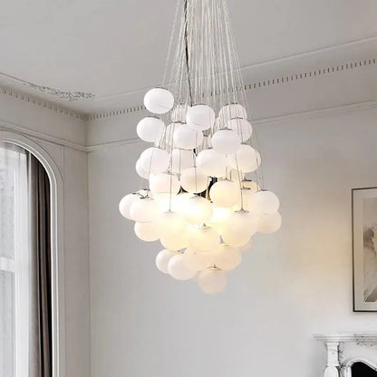 Classic White Glass Bubble Pendant Ceiling Fixture