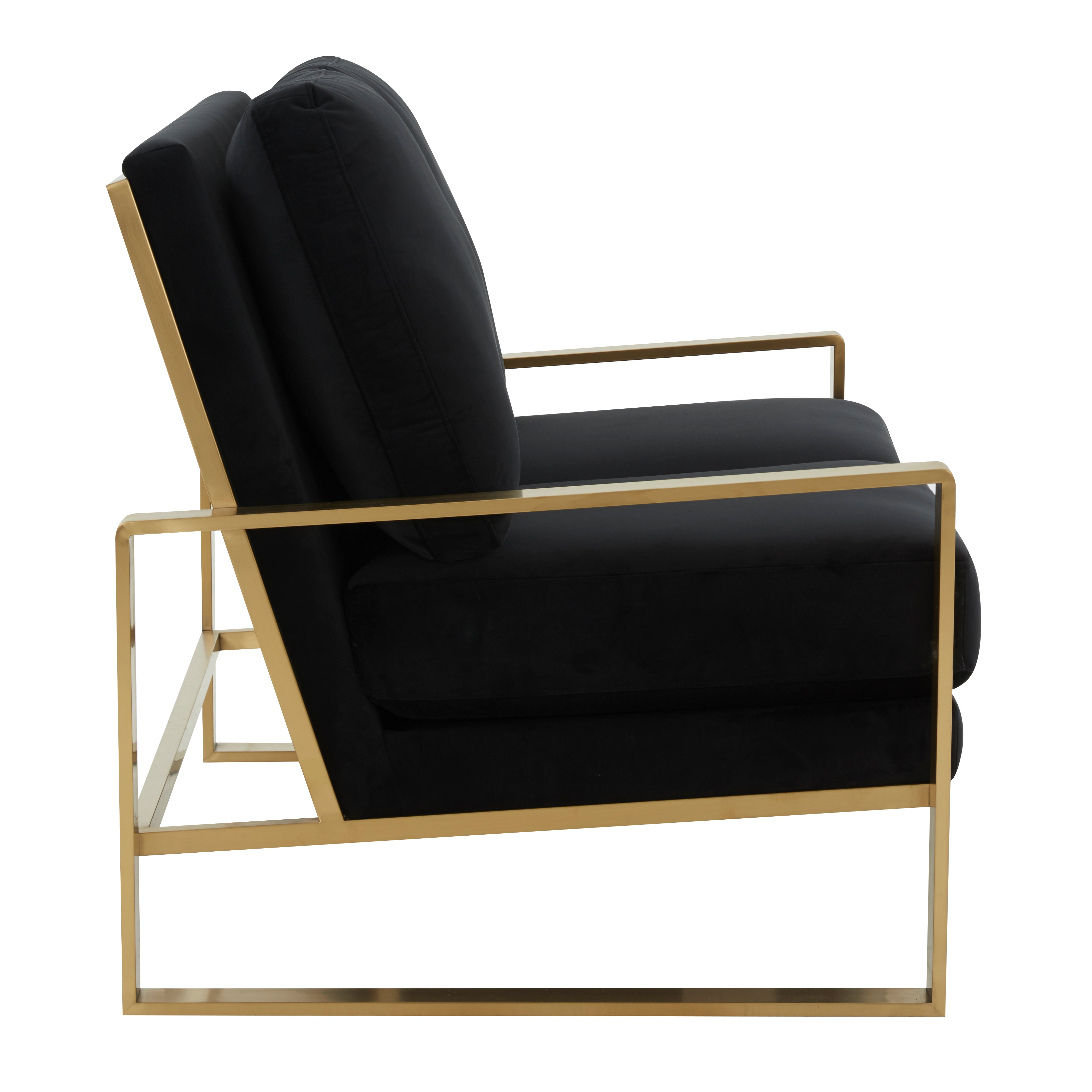 Emil Velvet Loveseat - Gold Frame