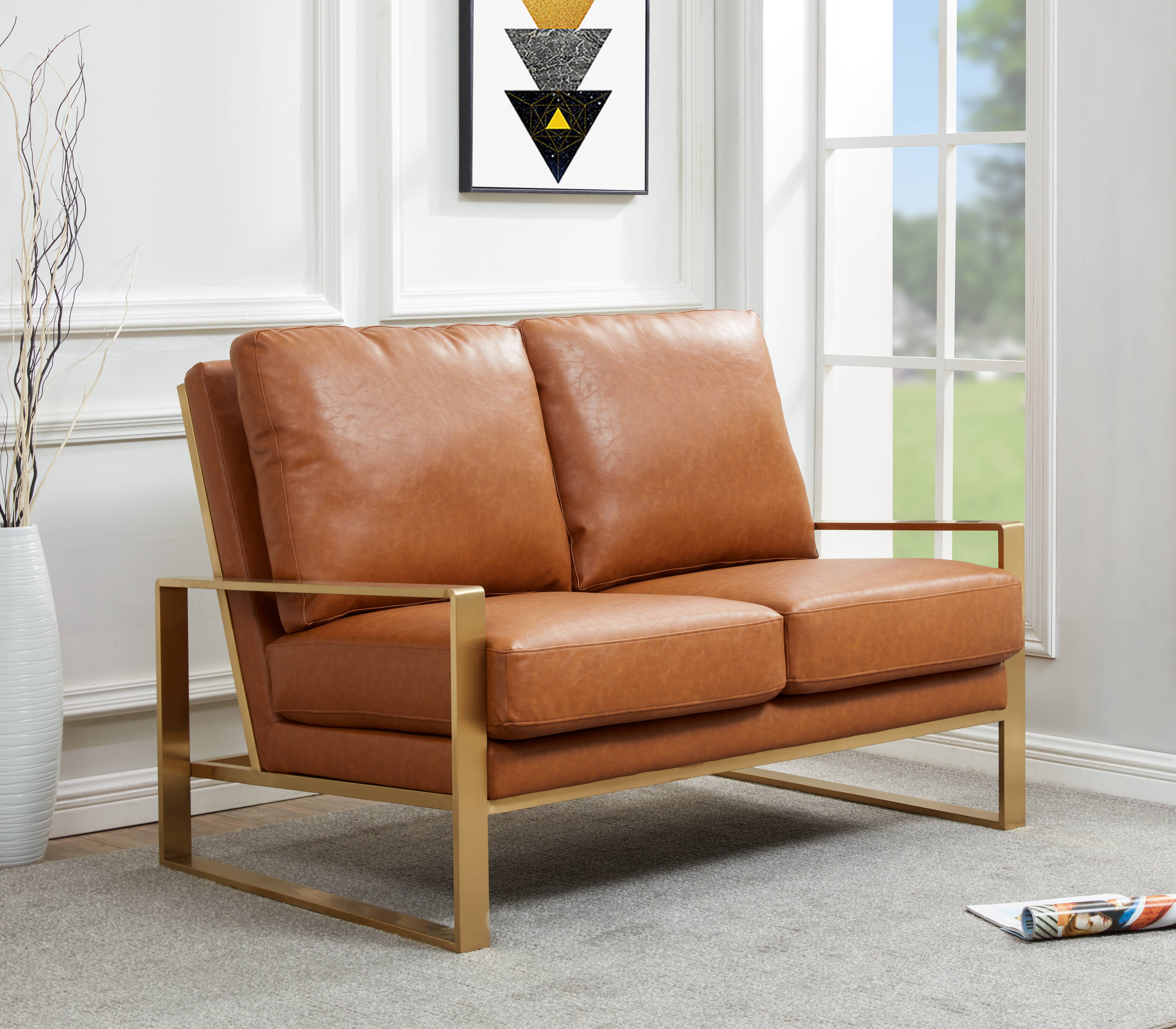 Emil Leather Loveseat