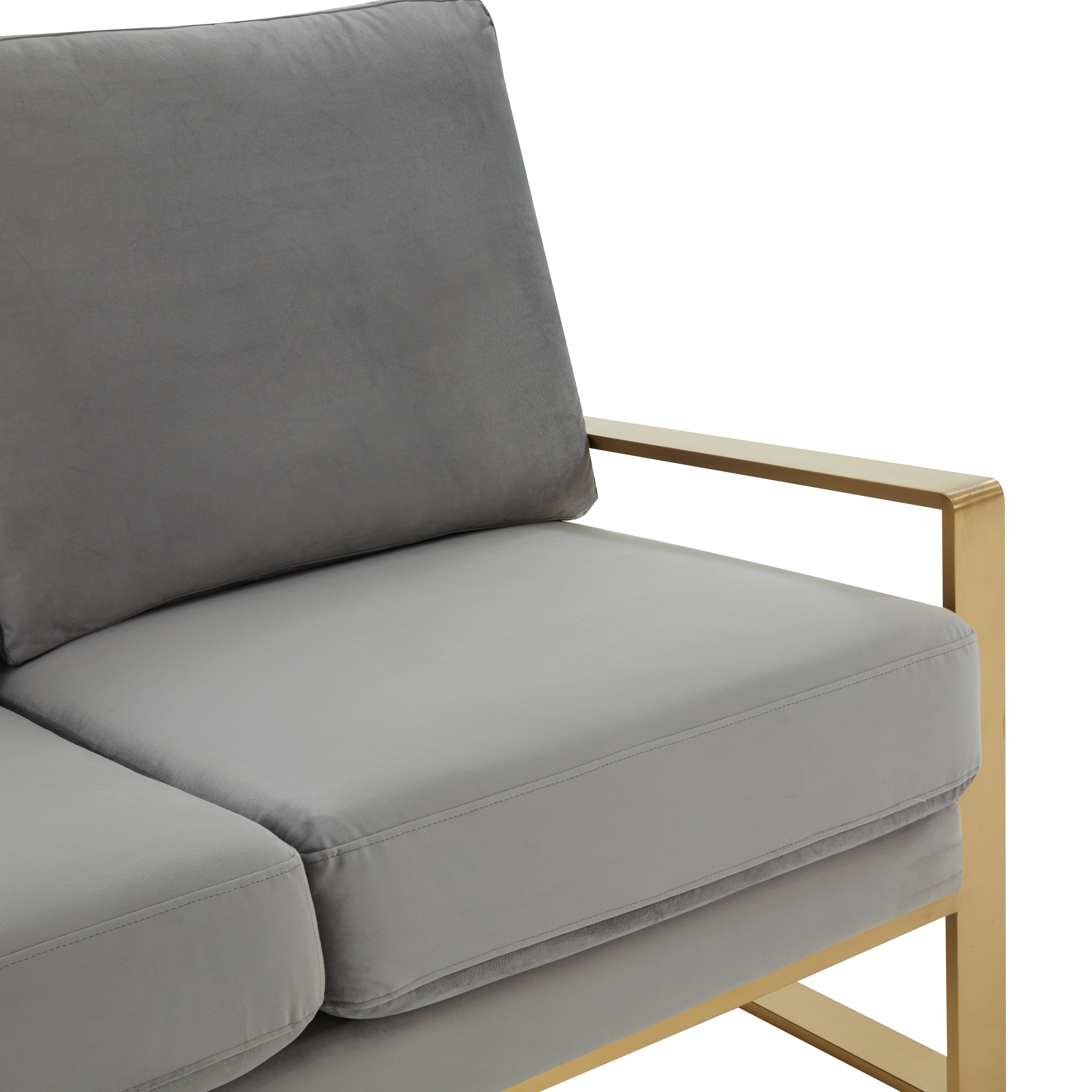 Emil Velvet Loveseat - Gold Frame