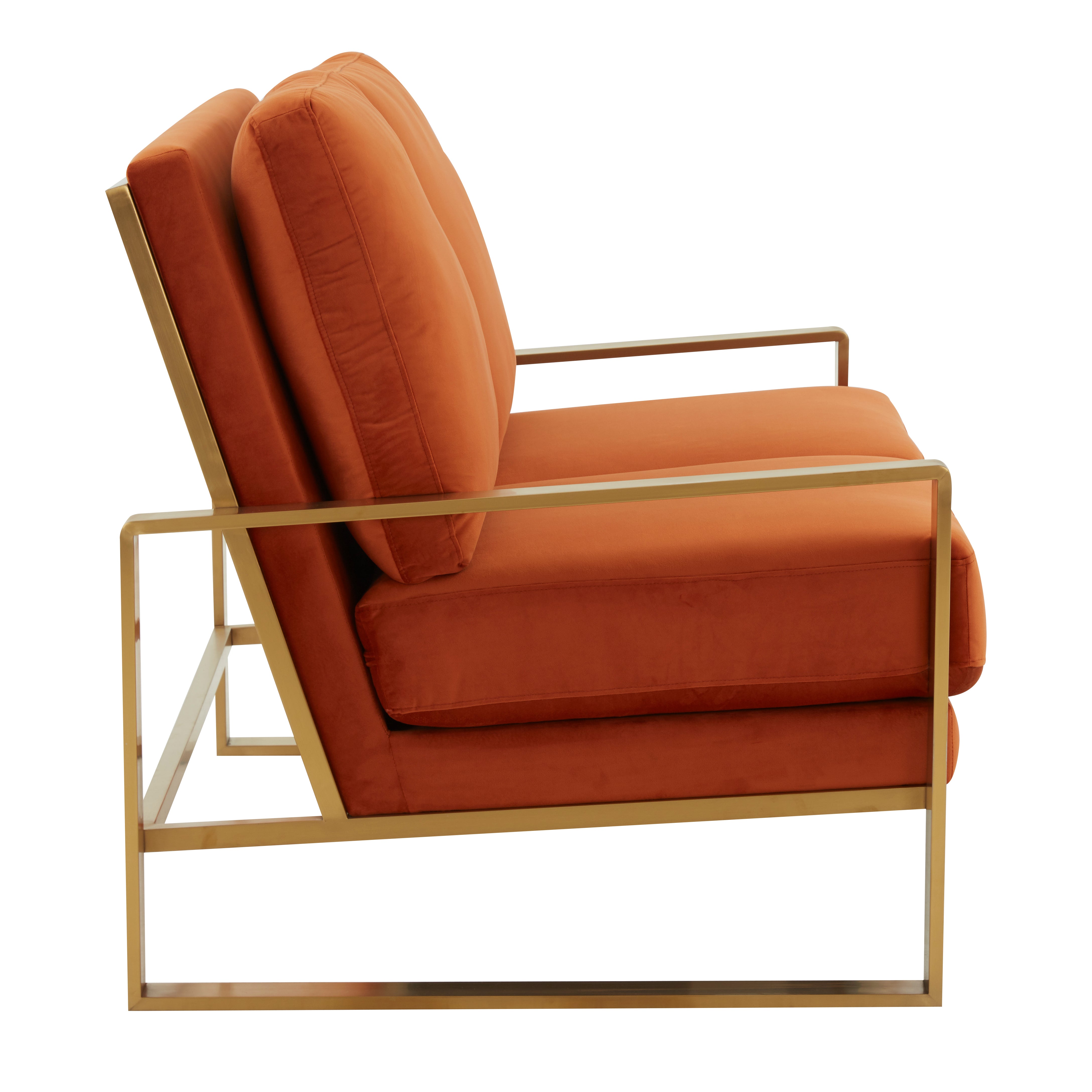 Emil Velvet Loveseat - Gold Frame