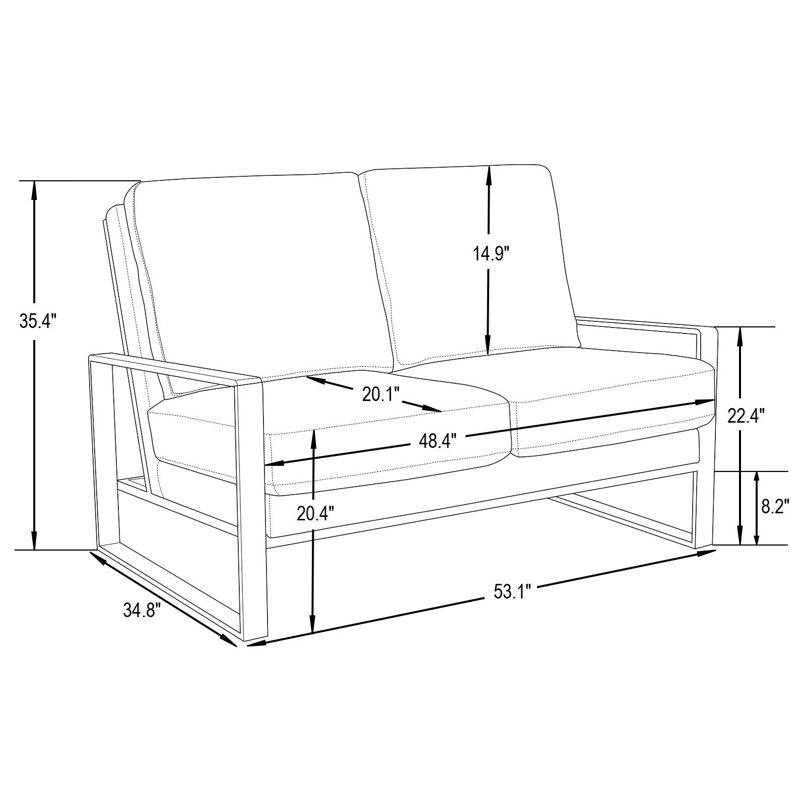 Emil Velvet Loveseat - Gold Frame